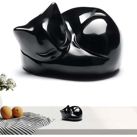 Kissa koriste-esineet, mustat koriste-esineet, 38 mm musta obsidiaani kissa koriste-esine kissa kristalli sopii koti toimisto työpöydän koristelu 