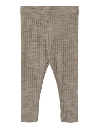 Wool Silk Leggings Agi Khaki Wheat