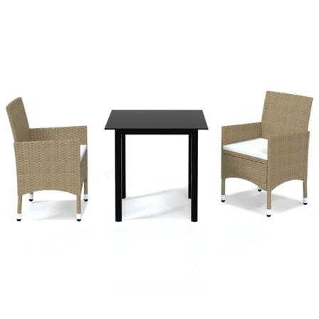 Vidaxl Matgrupp För Trädgården Med Dynor 5 Delar Konstrotting Be Beige