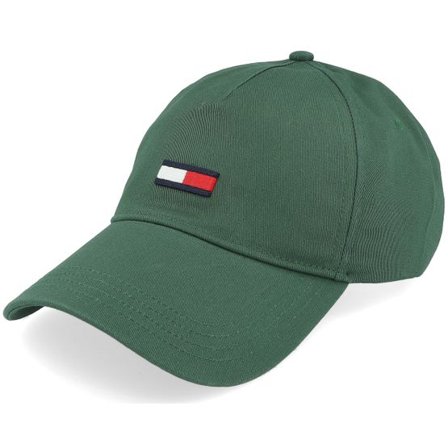 Tommy Hilfiger - Grön unconstructed Keps - Elongated Flag Green Dad Cap @ Hatstore