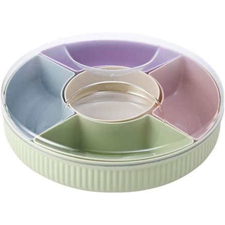 2025 Lämplig Snack Serveringsbricka Dekorativ Plast Uppdelade Snackstallrikar Skålar Godis Nöt Förvaringslåda Godisask med