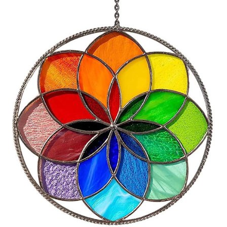 2024 Malte Vindusornamenter Hengende Akryl Regnbue Blomst Skulptur Hage Solfanger Dekor Maleri (FMY)