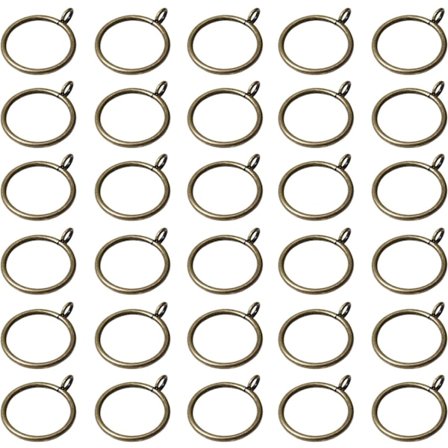 30 stk. 38mm sorte gardinringe med øjer til gardinstang,