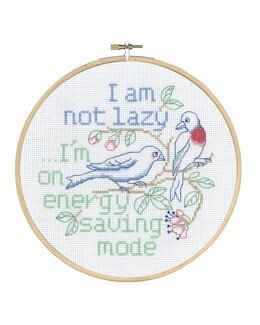 Broderikit Billede I'm not lazy, - Permin