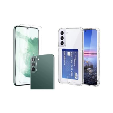 TG 1 Sæt Skal + Skærmskydd + Kameralinsskydd Samsung Galaxy S21 FE Transparent