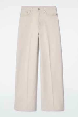 COS Women's Tide Wide Leg Jeans in Beige
