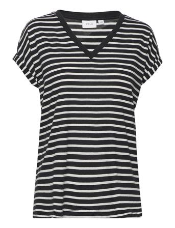 Vidarling V-Neck S/S Top Patterned Vila