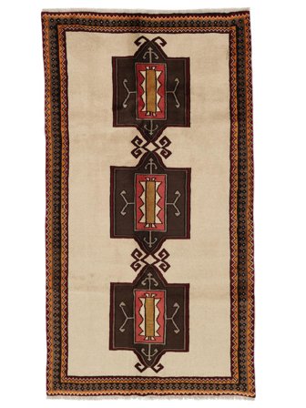 Hand Knotted Qashqai Fine Rug 146X266 Wool Orange/Black Small