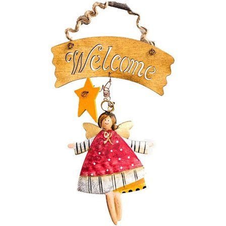 Enkeliriipus, kaunis monitoiminen puinen hartsiripus koriste kotiin-3