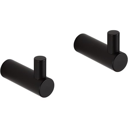 2-pakning 304 Veggkroker i rustfritt stål for bad og kjøkken, svarte