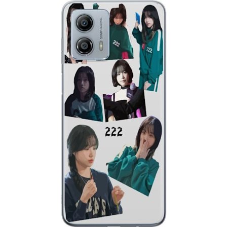 Motorola Moto G53 Gennemsigtig cover Squid Game 222 Netflix Serie Maske