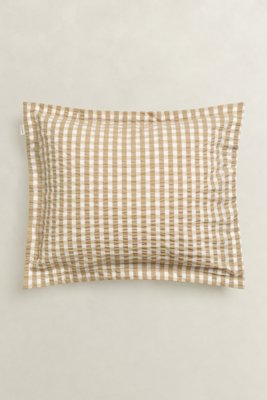 GANT - Rutete Seersucker Putetrekk oat beige