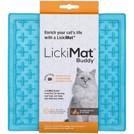 LickiMat Buddy til Katt, Lyseblå - 20cm