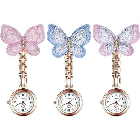 /EA/1-3 Pakke Kvinne Jente Sommerfugl Brosje Sykepleierklokke Pin-On med Ste