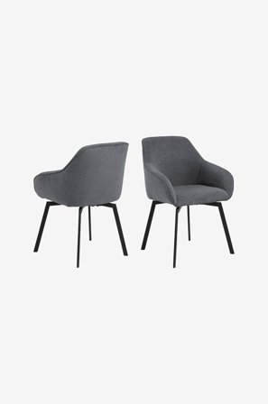 NORDFORM - Clara spisebordsstol med armlæn, 2-p - Grå - Stole med armlæn - Fra Homeroom