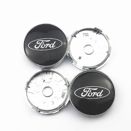 4 st Svarta 60mm Bilhjul Navkapsel Logo Dekal för Ford F