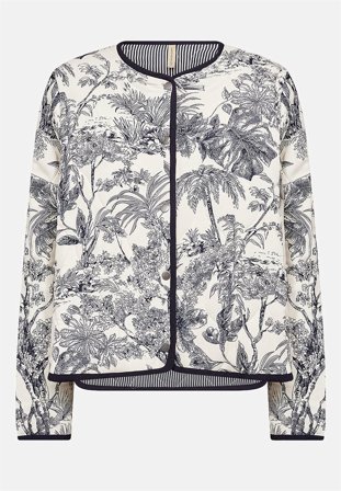 Soyaconcept - Vendbar, quiltet jakke i blå / mønstret til damer i størrelse M (40) - Cellbes