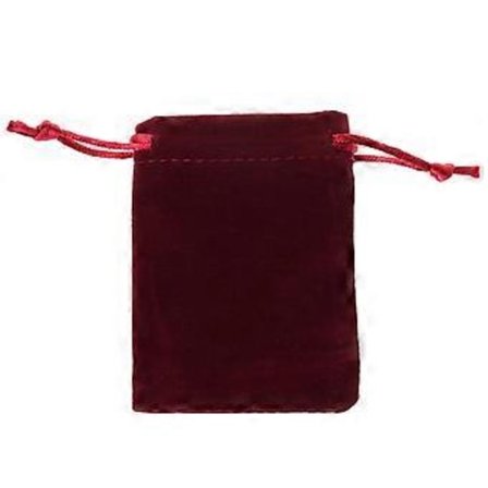 Terningposer Mini Snørestreng Brettspillpakke Kortstokk Leketøy Oppbevaringspose (Burgunder)