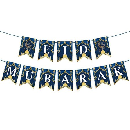 Hengende flaggbanner EID MUBARAK RAMADAN
