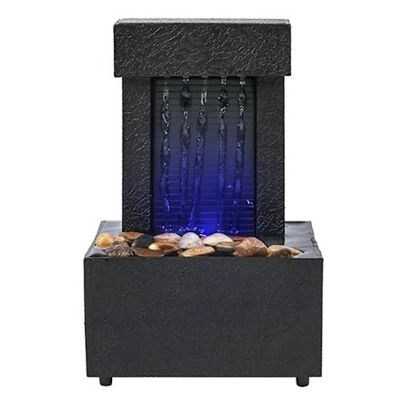 [CA] Meditasjonsbelte LED-belysning Beroligende Skrivebord, Innendørs Foss Miniatyrlandskap