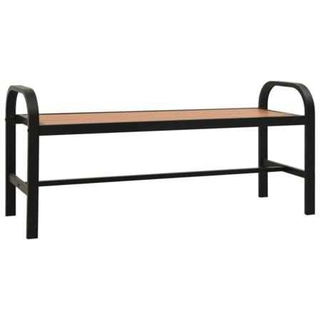 Vidaxl Trädgårdsbänk 124,5 Cm Stål Och Wpc Brun Och Svart Brun