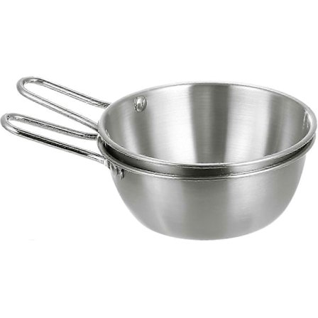 2 kpl 14,3 cm 305 Ruostumattomasta teräksestä valmistettuja korealaisia perinteisiä viinikulhoja kastikekulhoja kahvoilla retkeilyyn, leirintään, 