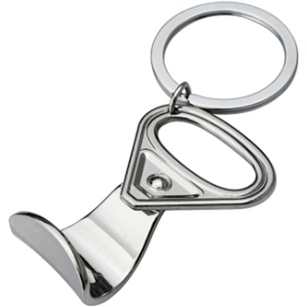 En flasköppnare nyckelring med draghålsform för läsk, vatten och öl