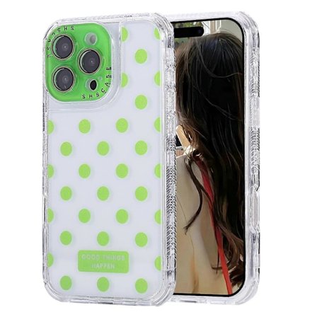 Skal för iPhone 16 Pro Max Prickigt Mönster PC+TPU Telefonskal med Linsskydd