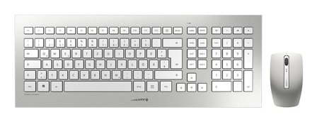 Cherry DW 8000 - tastatur- og mussett - QWERTZ - Tysk - hvit, sølv Inn-enhet