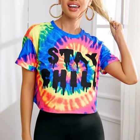 Kortärmad T-shirt För Kvinnor Med Rund Hals