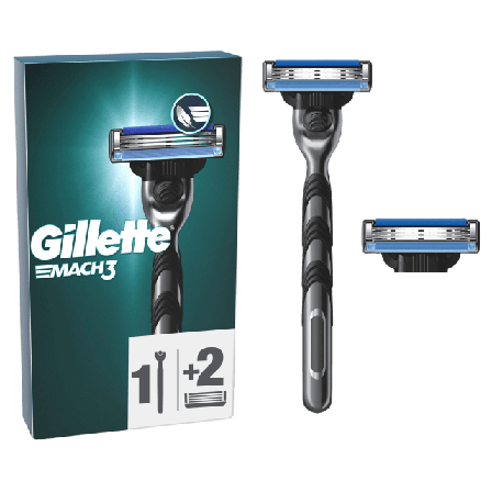 Gillette Mach3 Rakhyvel, 2 rakblad Rakning Herr 1ST