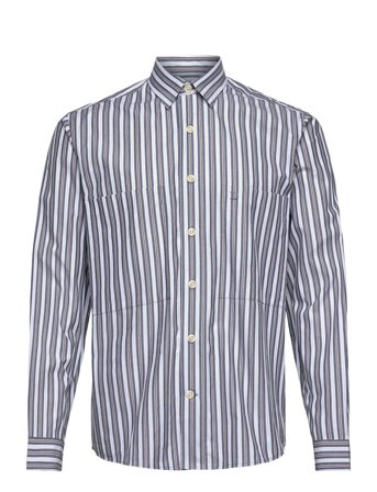Fine Striped L/S Shirt Blue Lindbergh