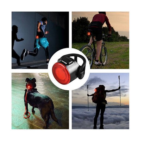 USB Uppladdningsbar Cykel Baklampa Fram Cykellampa 6 Lägen Cykel Varnings Baklampa Säkerhet Natt