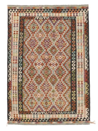 Tejida A Mano Kilim Afghan Old Style Alfombra 169X251 De Lana Marrón/Negro
