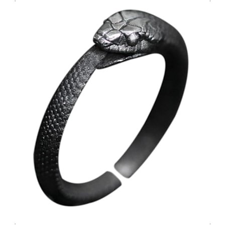 Justerbar Sort Slange Ring til Mænd og Kvinder. Vikinge Vintage Ringe Fingerringe til Mænd