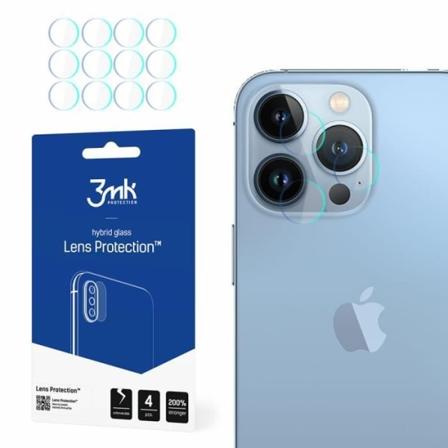 Pakke med 4 3MK Apple iPhone 13 Pro Max linsebeskyttere - gennemsigtige - TU
