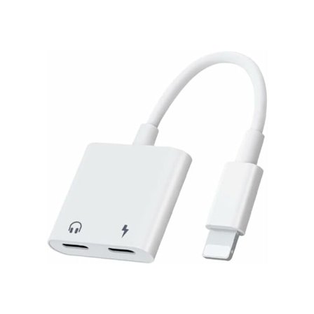 4-i-1 hodetelefonadapter for iPhone, [Apple MFI-sertifisert] iPhone-distributør med to Lightning-musikkporter, lading, samtale, kontroll av 