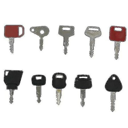 10x Tændingsnøgler til landbrugsmaskiner Gravemaskine Plantevogn Dozer Rulle Sp