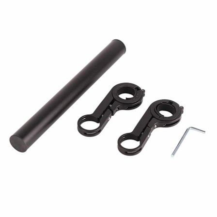 20CM Cykelstyrforlænger Multifunktionel Aluminium Legering Forlængerbeslag Cykel Stopur Forlygteholder Sort