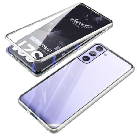 Exklusivt Dubbelt Magnetiskt Skal - Samsung Galaxy S21 Plus Silver
