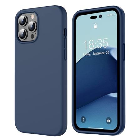 iPhone 14 Pro Max - Kraftig Tunt Beskyttelsesdeksel (LEMAN) Mörkblå