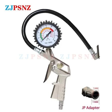 0-16Bar/0-220Psi Däcktrycksmätare Pistoltretyp för Luftkompressor Bil Motorcykel SUV Inflatorpump Däckreparationsverktyg