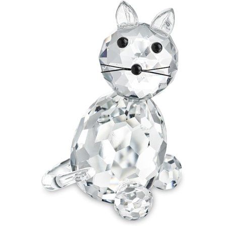 Krystaldyr Samleobjekt Glas Kat Figur Papirvægt Bord Midtpunkt Ornament