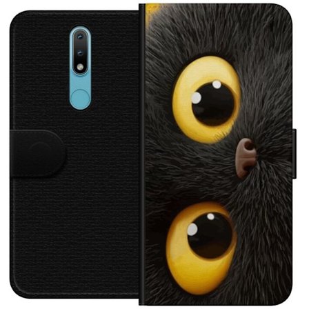 Kompatibelt Plånboksfodral till Nokia 2.4 Mörkögon