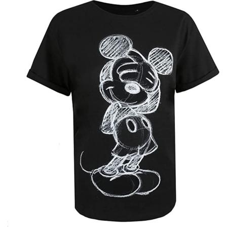 Disney Dam/dam Blyg Musse Pigg T-shirt S Svart/vit
