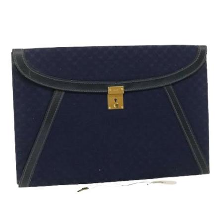 Gucci Vintage, Pre-owed Clutch Blauw, Dames, Maat:ONE Size,leer