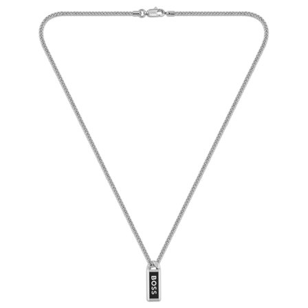 Collana BOSS Kassy Emblem color argento per uomini - Collane in acciaio