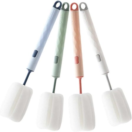 4 stk Svamp Koppbørste Svamp Rengjøringsbørste Beste Rengjøringsprodukter for Hjemmeflaske Svampflaske Myk Børste Svampflaske