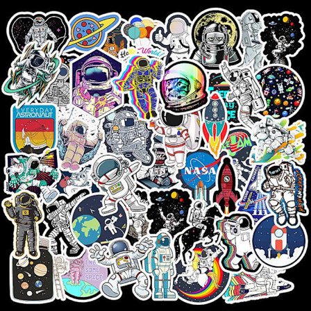 Tarrat Hydro Flask -pulloon, 50 kpl söpöjä astronauttiviinylejä Hydroflask -vesipulloille Läppäritietokone Rullalauta Auto Puskuri, Vedenpitävät 