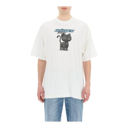 Vetements, t-shirt Wit, Heren, Maat:L,print